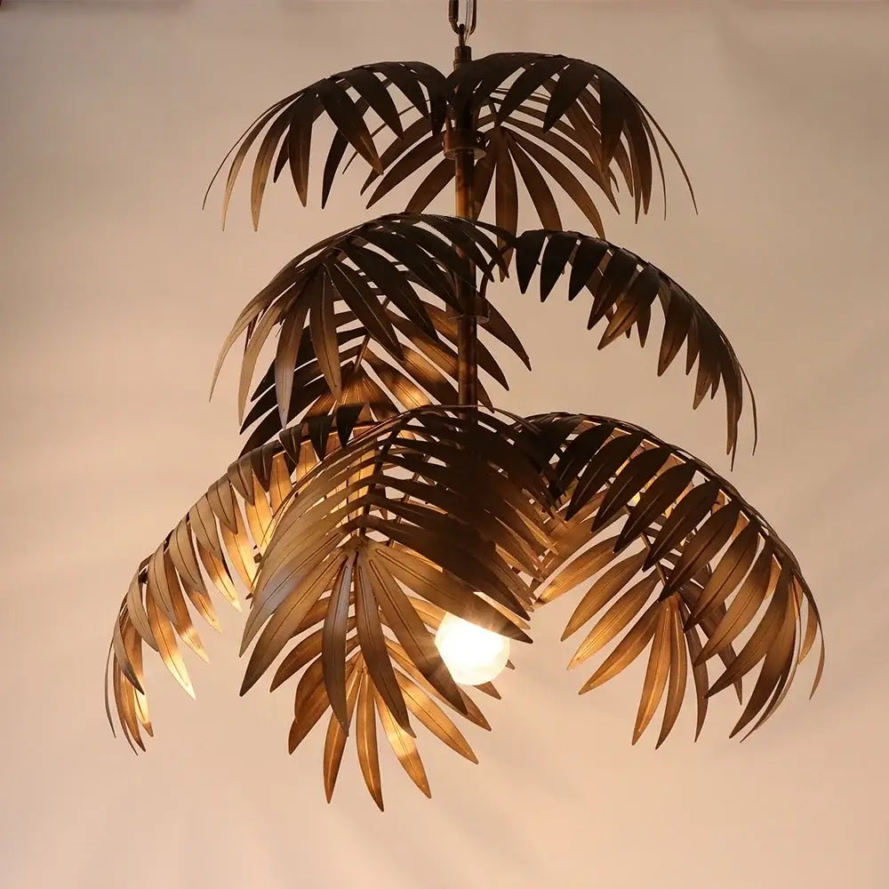 Boho Metal Palm Leaf Chandelier &amp; Ceiling Light