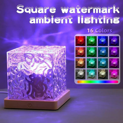 Rotating Water Ripple Projector Night Light – 16 Colors