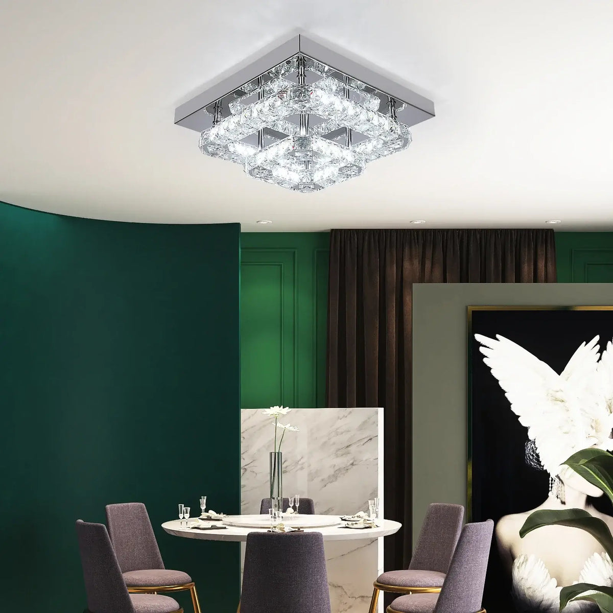 GreeLustr Crystal LED Ceiling Light, 20 or 27 cm
