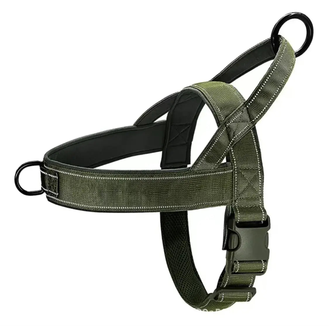 Tactical No-Pull Dog Harness for Large Breed: Heavy-Duty Vest with Reflective Strip, Adjustable &amp; Padded for Control and Pullers