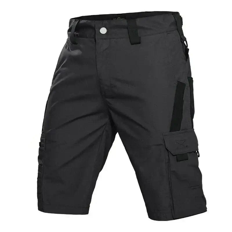 Mens Cargo Shorts Summer Tactical Cropped Trousers Outdoor Waterproof Multi-pocket Bermudas Pants Camo Ripstop Hiking