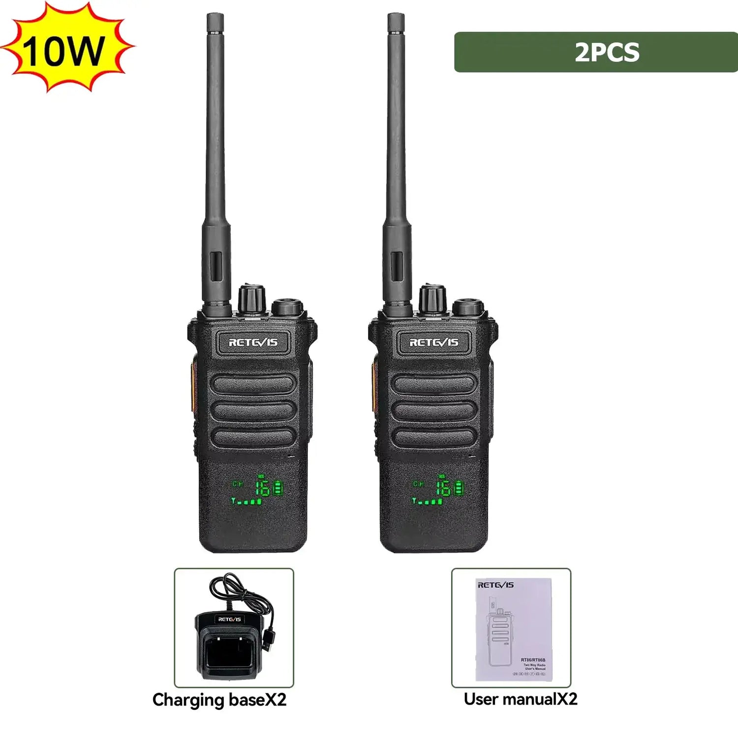 Retevis RT86 Walkie Talkie | UHF Long Range Radio