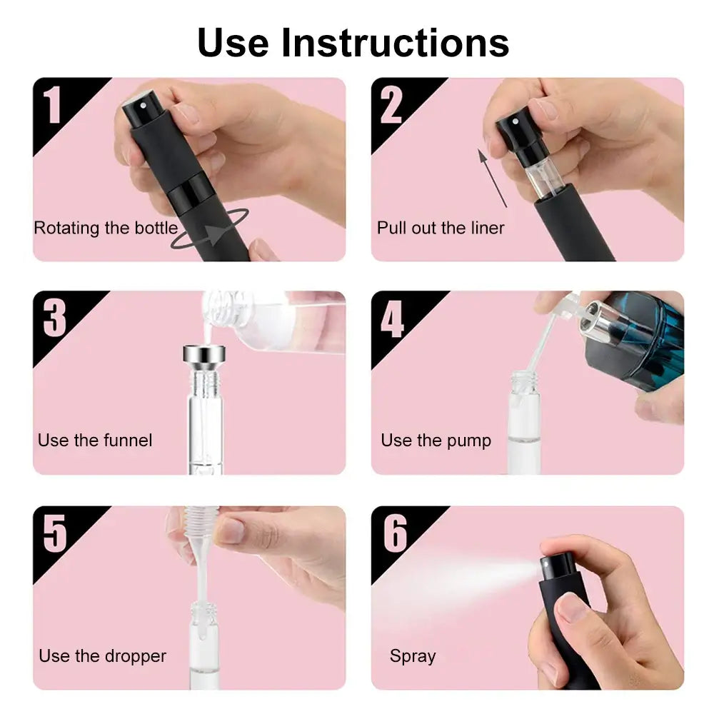 Perfume Atomizer Mini Perfume Empty Bottle Portable Alcochol Perfume Refillable Bottles For Traveling Perfume Refill Bottle 8ml