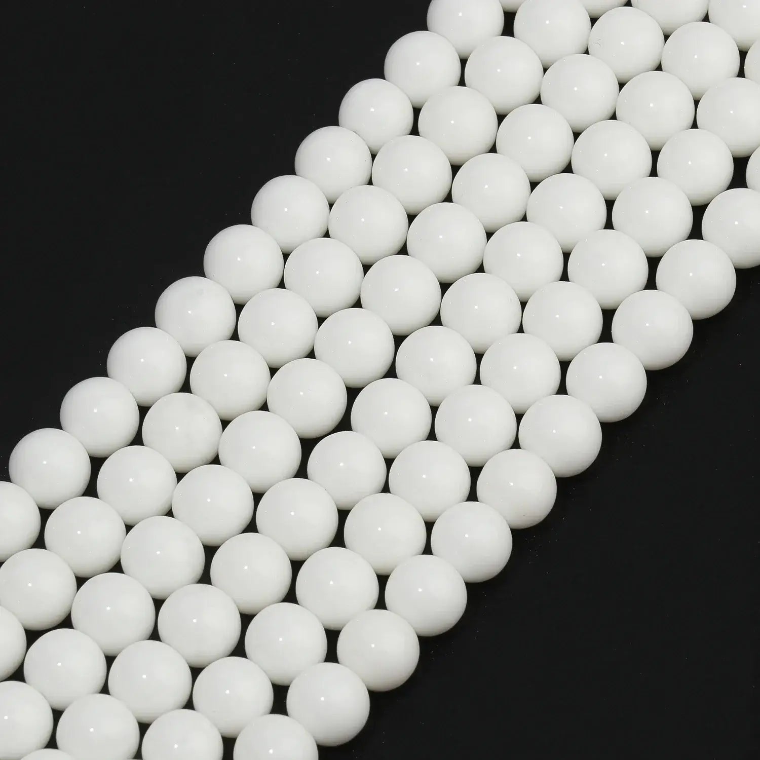 smooth white onyx beads