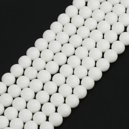 smooth white onyx beads