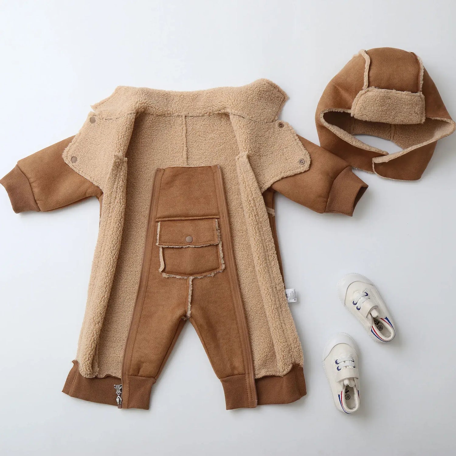 winter baby jumpsuits with fur lining