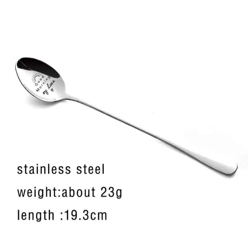 Valentines Day Gift Stainless Steel Milk Coffee Spoons Love Letter Wedding Souvenirs Anniversary Gift for Girlfriend Boyfriend.