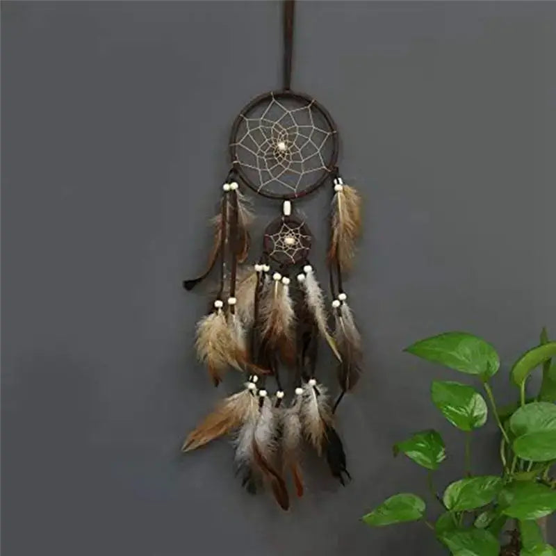 Hot Trend-Dream Catcher Brown Decorative Dream Catcher Living Room Dream Catcher For Wall Hanging, Decoration, Festival, Gift Ea