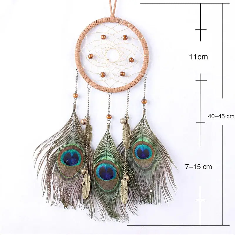 Dream Catcher Wall Decor Boho Feather Hanging Ornament Home Decoration Craft Gift for Bedroom Living Room Balcony Outdoor Car