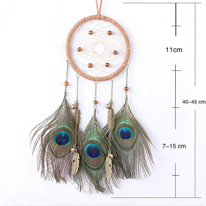 Dream Catcher Wall Decor Boho Feather Hanging Ornament Home Decoration Craft Gift for Bedroom Living Room Balcony Outdoor Car