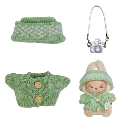 Labubu II Dolls Cute Clothing Set - Mesh Sweater &amp; Hat