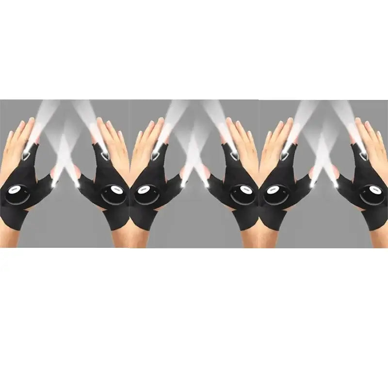 LED Fingerless Gloves for Fishing and Nighttime Tasks