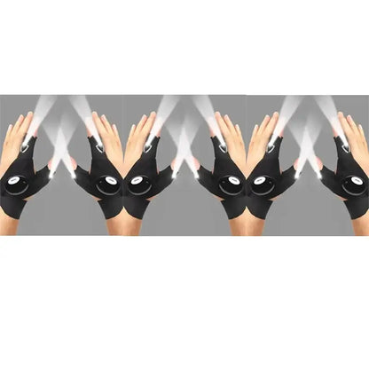 LED Fingerless Gloves for Fishing and Nighttime Tasks
