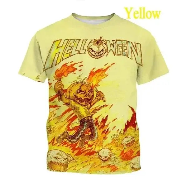 Halloween 3D Print Sports Quick Dry Breathable Men T-shirt Outdoor Street Party Casual Fashion Parent-child Outfits Short Sleeve