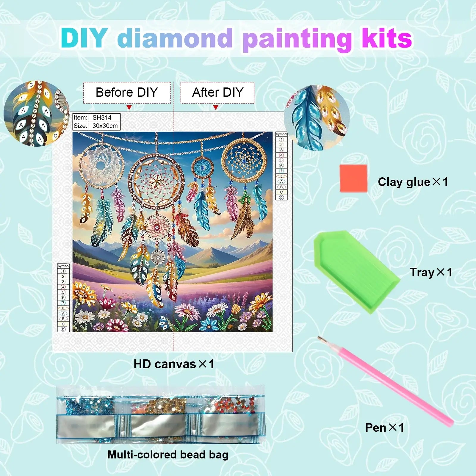 Dream catcher Special Shape Diamond Art Painting Kit for Adult Beginners,Crystal Diamond Dots Kit for Home Wall Decoration Gift