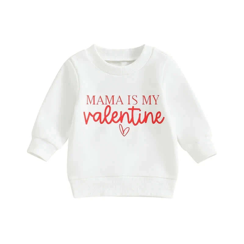 2023-10-17 Lioraitiin 0-3Y Toddler Baby Girl Valentines Day Outfit Letter Print Crewneck Sweatshirt Pullover Sweater Shirt