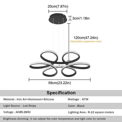 Vinilky Dimmable LED Ceiling or Pendant Light, Black or Gold