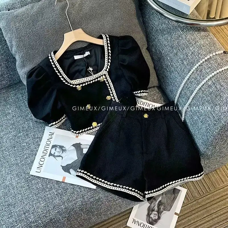 Kids Toddler Shorts Set for Girls 1-10Y - Summer Outfit