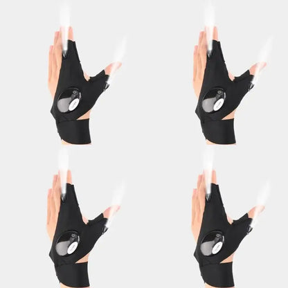 LED Fingerless Gloves for Fishing and Nighttime Tasks
