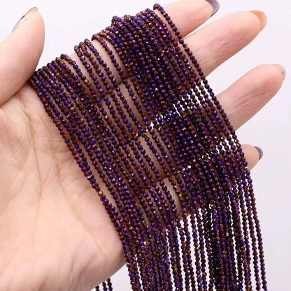 2pcs 2mm/3mm Natural Stone Shiny Beads Gold Color Faceted Spinel for Jewelry Making DIY Necklace Bracelet Accessories