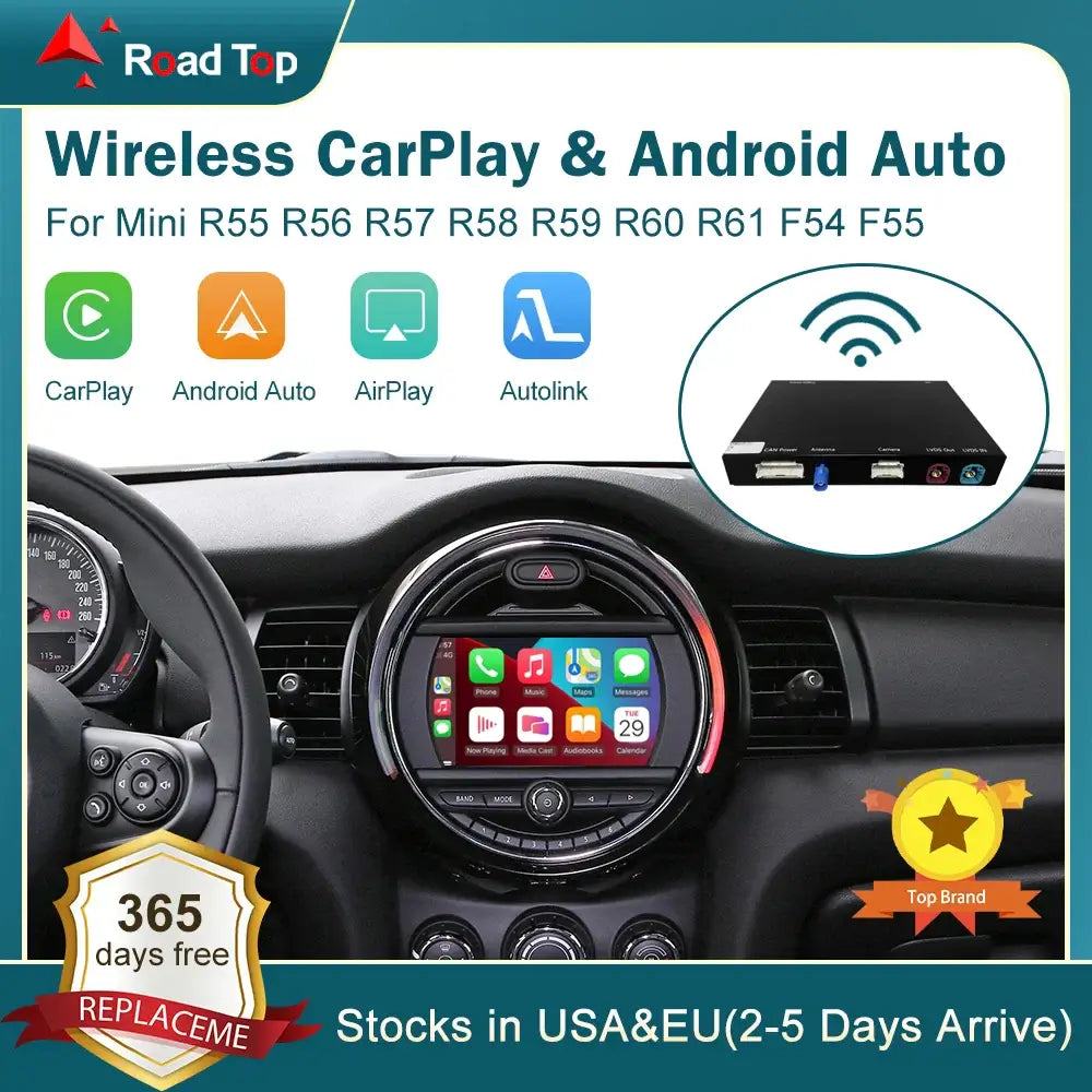 Wireless CarPlay Android Auto for Mini R55 R56 R57 R58 R60 R61 F54 F55 F56 Clubman Countryman Hardtop Cooper John Cooper Works
