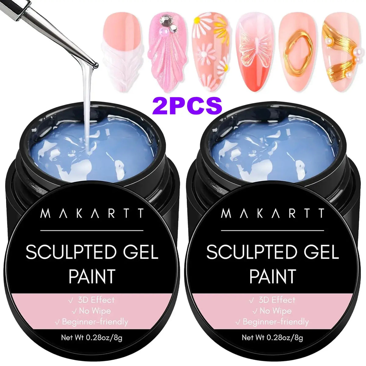 Makartt Clear 3D Sculpting Nail Gel, 8g