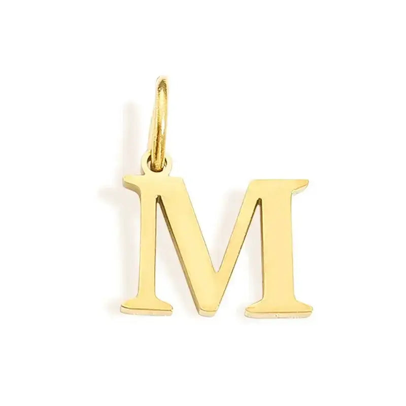 26 Letter Alphabet Initial 10mm Charm Pendant Jewelry Gold Stainless Steel Simple PVD Plated DIY Necklace Bracelet Jewelry