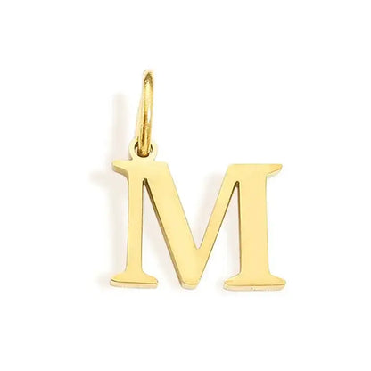 26 Letter Alphabet Initial 10mm Charm Pendant Jewelry Gold Stainless Steel Simple PVD Plated DIY Necklace Bracelet Jewelry