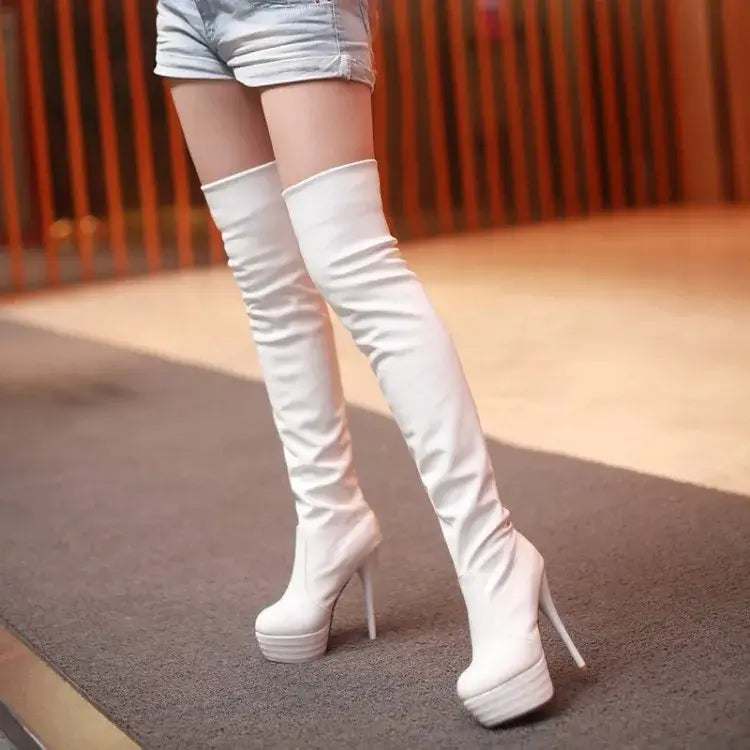 Women Boots 2023 New PU Sexy Over The Knee Long Boots Sexy