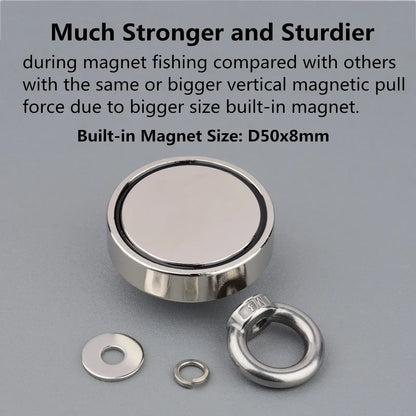 60 mm Neodymium Retrieval Magnet Set with 10 m Rope