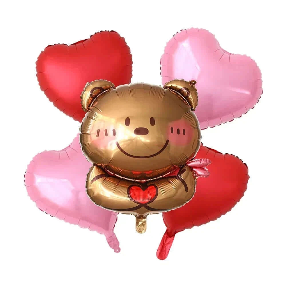 Happy Valentine’s Day Love Red Heart Bear Foil Balloons Wedding Anniversary Party Supplies Birthday Gift Home Outdoor Decoration