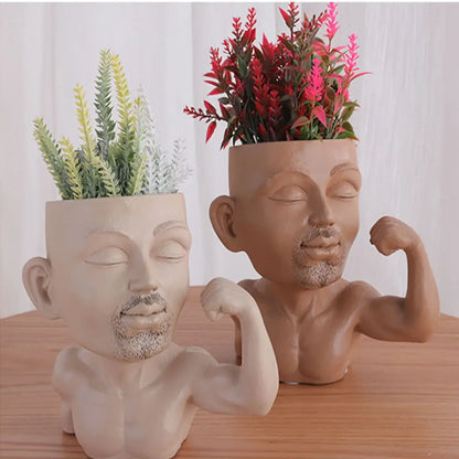 face flower pot succulent planter