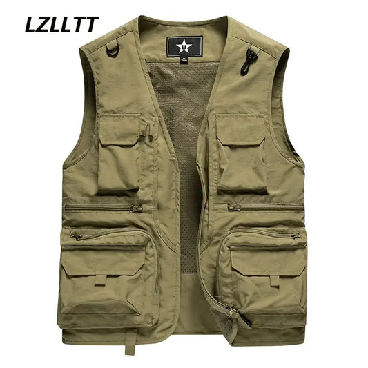 2023 Summer New Mens Many Pocket Tactical Hiking Fishing Vest Man