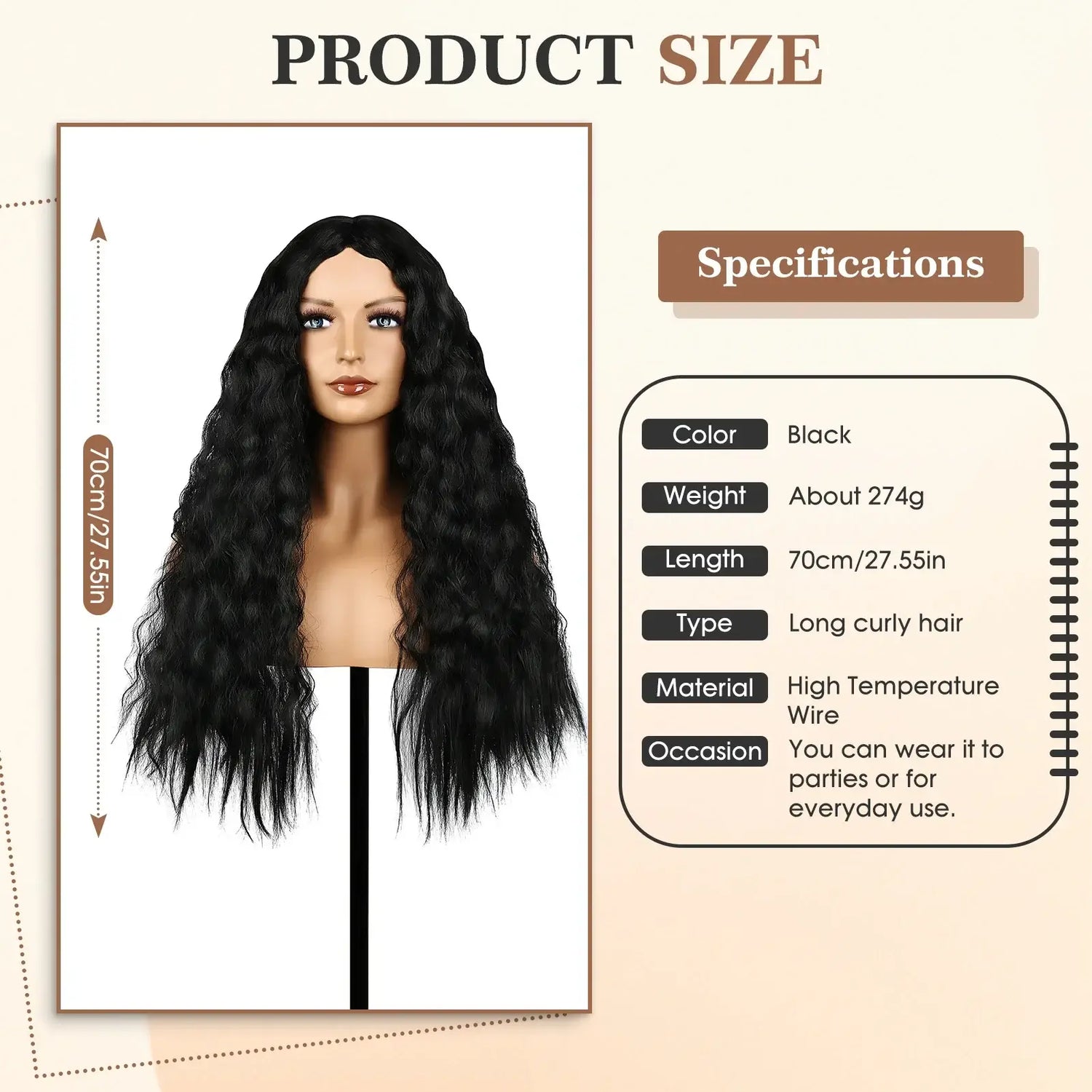 Long Loose Curly Wigs Synthetic Wigs Curly Wavy Full Head Halloween Wigs for Photography Stage Movie Hair MIAO-US