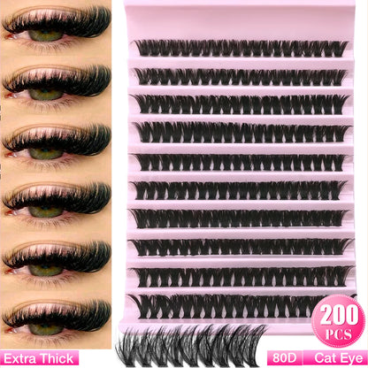 Eimny Individual Cluster Lashes – 160pcs | 8–16mm Mixed Tray | 80D–100D Volume | DIY Eyelash Extensions | Natural Look