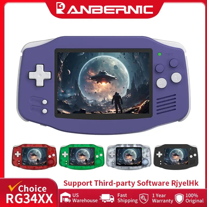 ANBERNIC RG34XX Retro Handheld Game Console 3.4&quot; IPS Screen Linux 64-bit Video Gaming Player Support WiFi Bluetooth HD TV Output