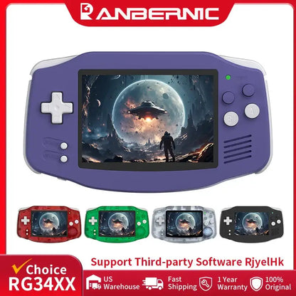 ANBERNIC RG34XX Retro Handheld Game Console 3.4&quot; IPS Screen Linux 64-bit Video Gaming Player Support WiFi Bluetooth HD TV Output