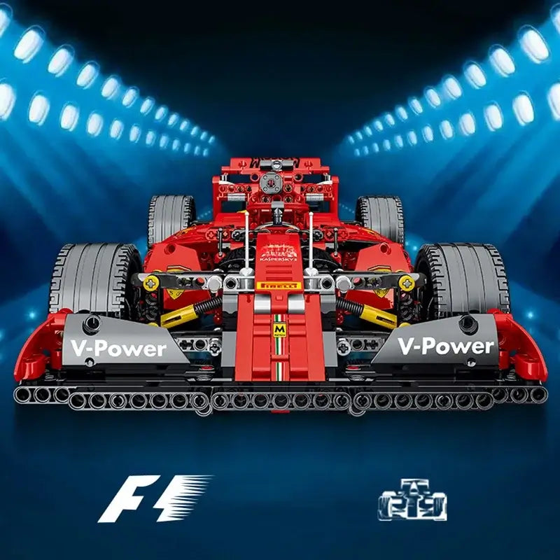 New Technical Red F1 Formula City Speed Racing Car Building Blocks