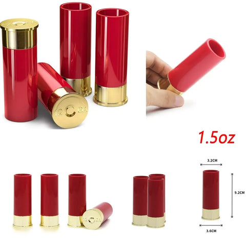 4Pcs/Set Plastic 12 Gauge Shell Shotgun Shot Glasses Drinking Cup for