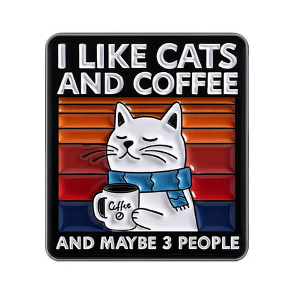 Cute Cat Coffee Enamel Pin, MORE ESPRESSO Metal Brooches Lapel Badge for Backpack Clothes Jewelry Gift