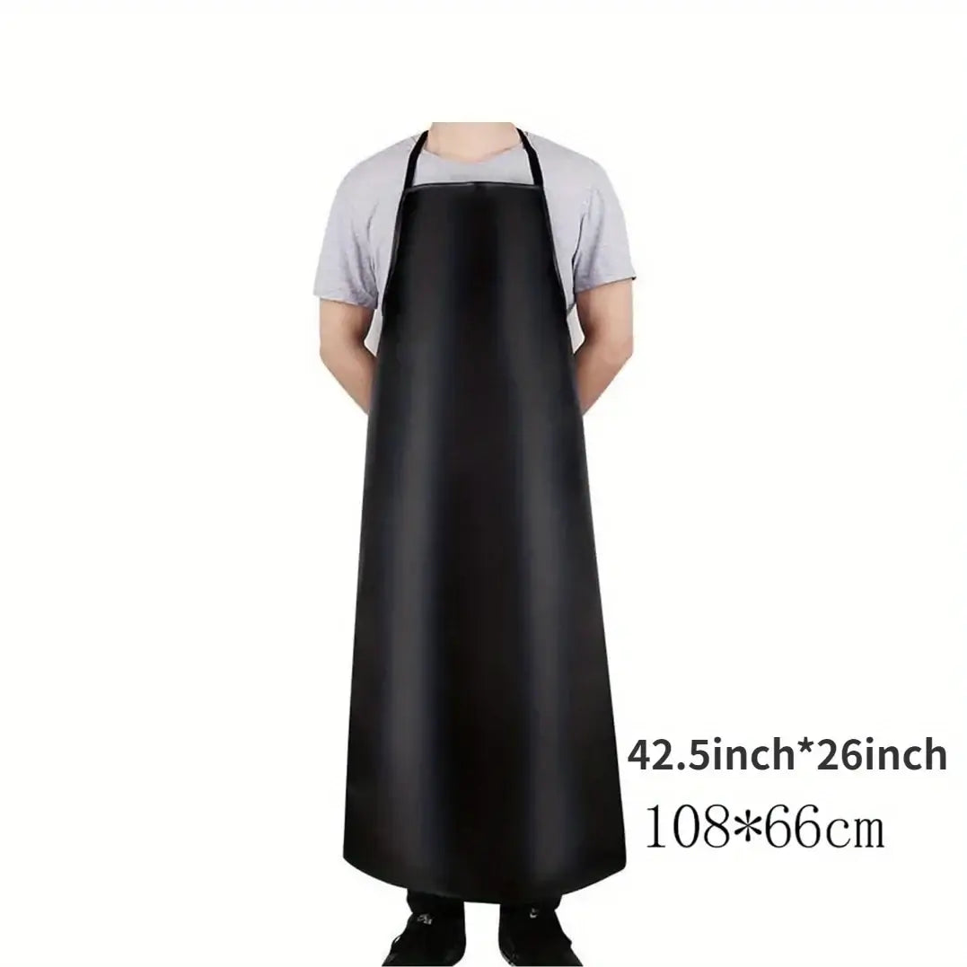 PU Leather Heavy Duty Waterproof Apron for Dishwashing 40 Inch Work Apron PU Leather Dishwasher Apron for Men Cleaning Apron Lig