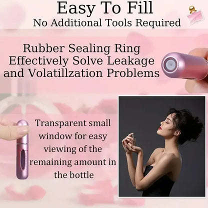 Travel Mini perfume Refillable Atomizer Container Portable Travel Size Scent Pump Case Fragrance Empty Spray Bottle 5ml
