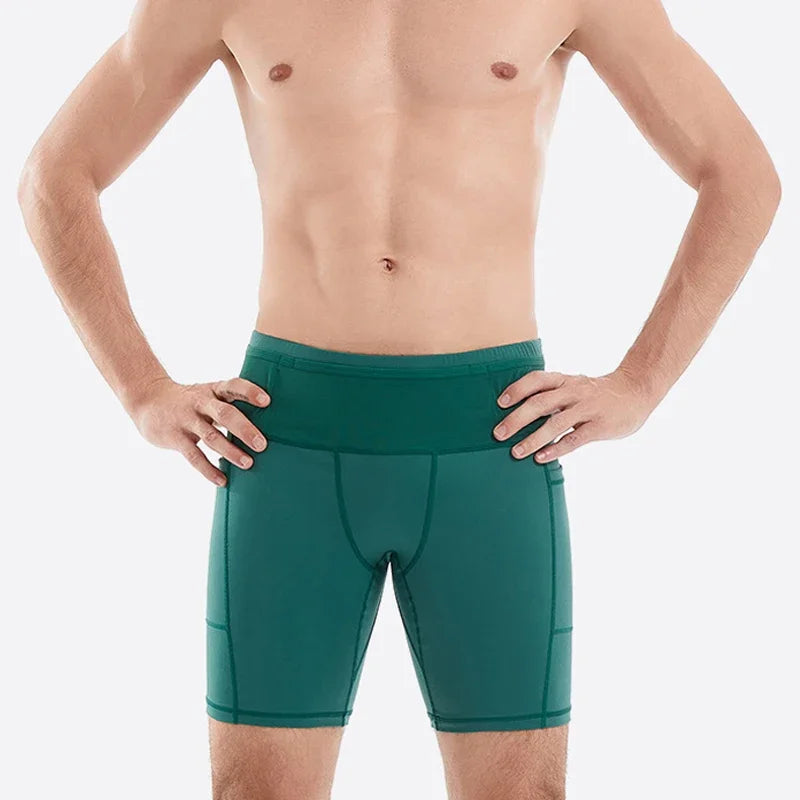 QUESHARK Quick-Dry Marathon Running Shorts – Men &amp; Women | Compression Tights, Built-In Waist Pack | Gym, Yoga &amp; Fitness