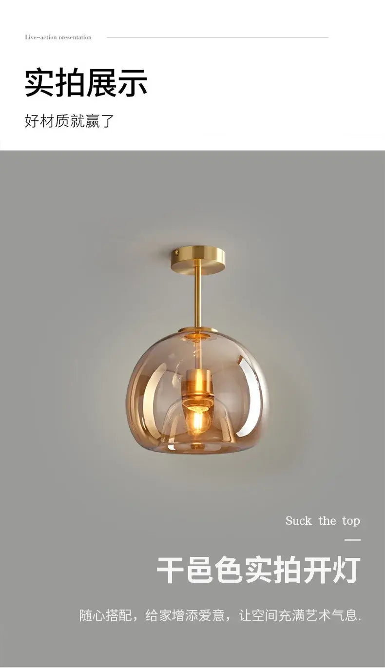 Modern Glass Globe Pendant &amp; Ceiling Light