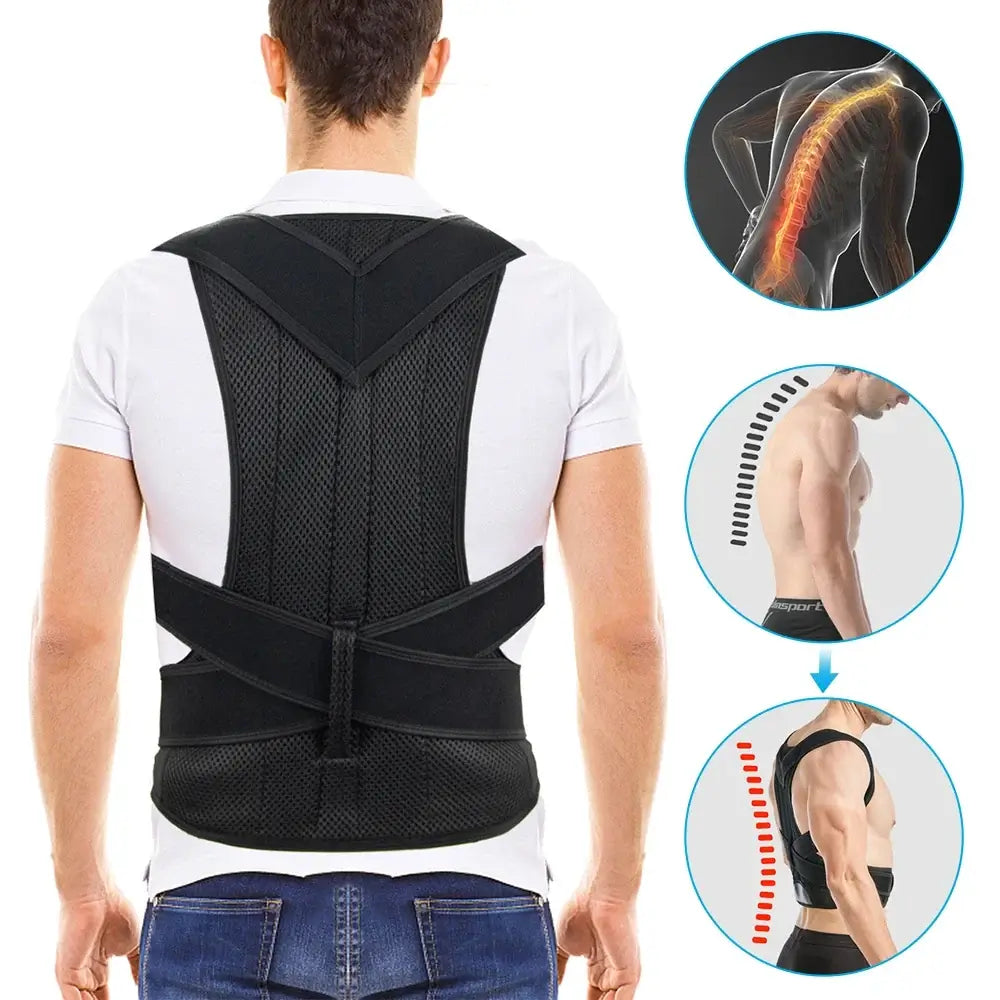 Adjustable Posture Support Vest - Black or Gray