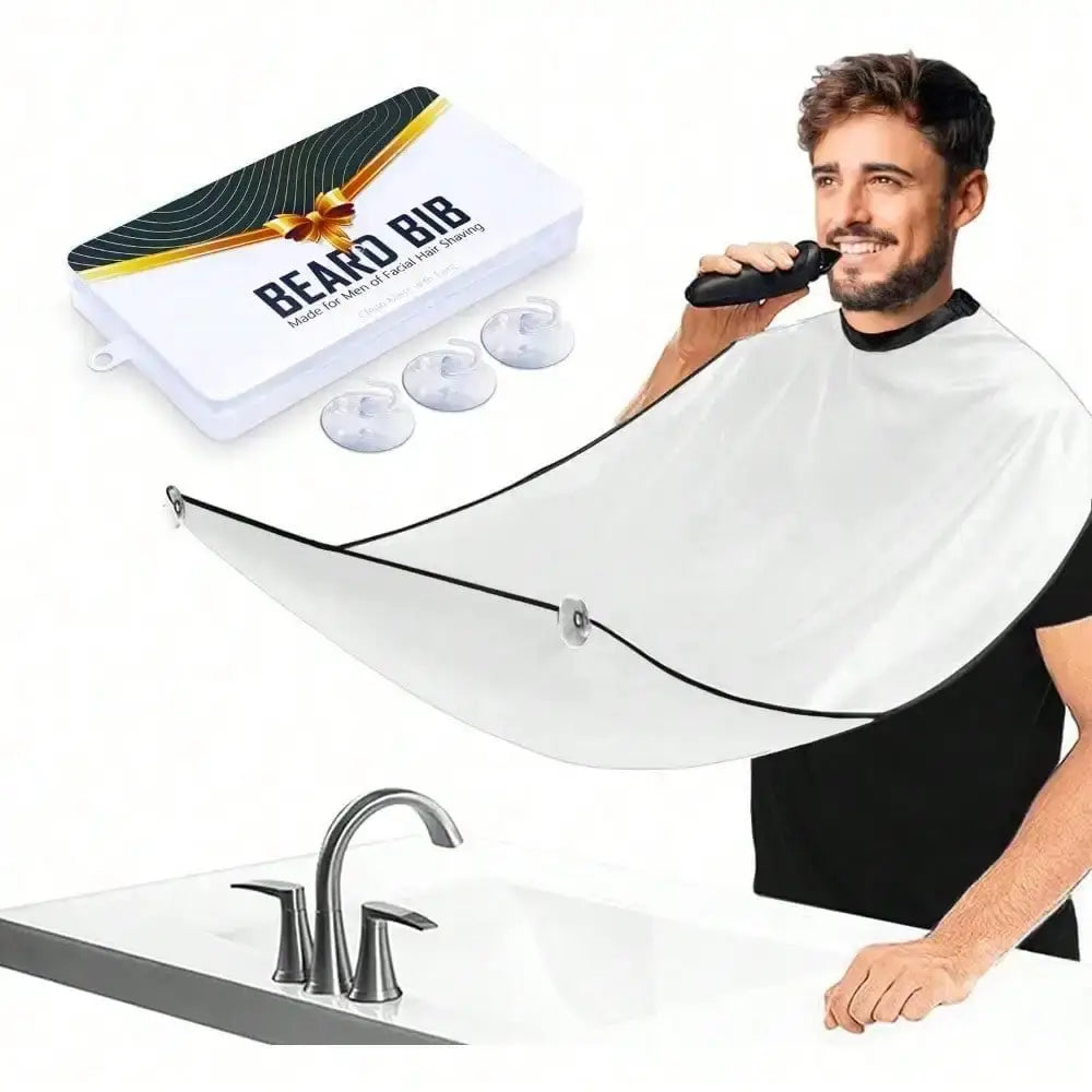 Waterproof Beard Bib Hair Catcher Apron For Men Mess Free Shaving Trimming Protection Easy Clean Bathroom Sink Cover Practical Christmas Valentine Anniversary Gift For Him