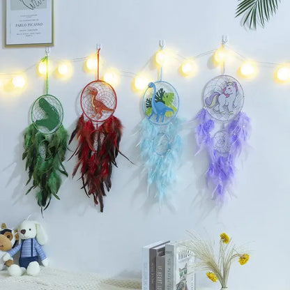 Animals Dinosaur Dream Catchers Wall Decor for Kids Children Room Cute Crocodile Horse Catcher Hanging Ornament Home Accessories