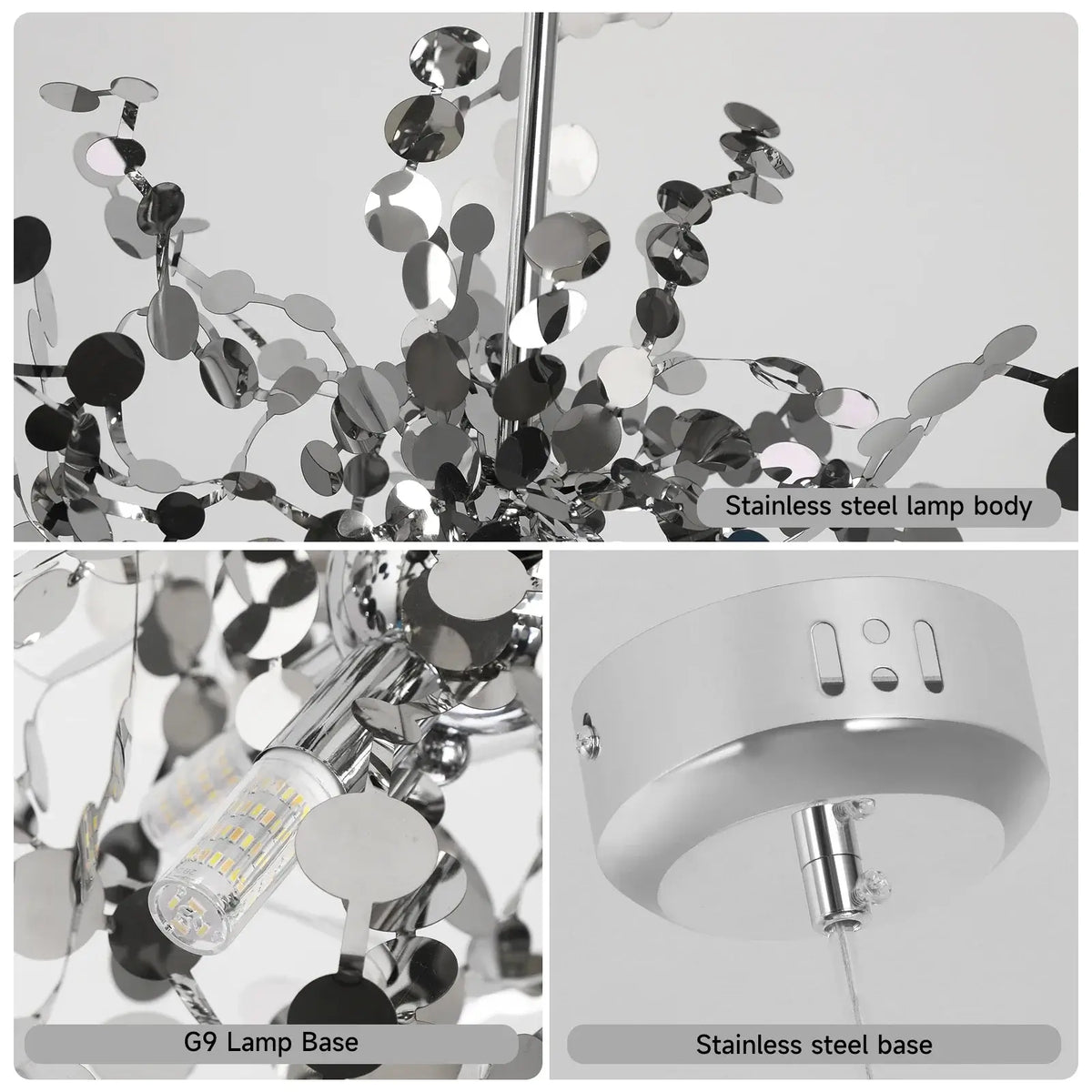 Modern Firework-Style Crystal LED Chandelier, Gold or Silver