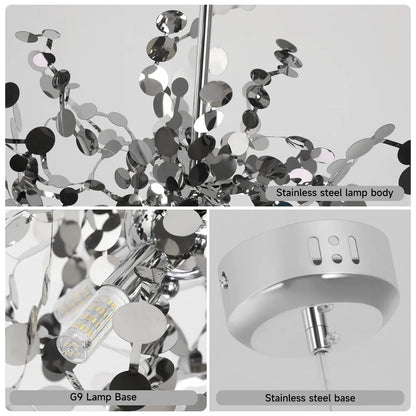 Modern Firework-Style Crystal LED Chandelier, Gold or Silver