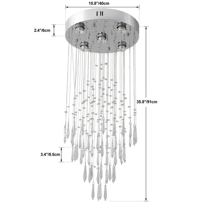 VETRULUS Raindrop Crystal LED Chandelier, Selectable Sizes
